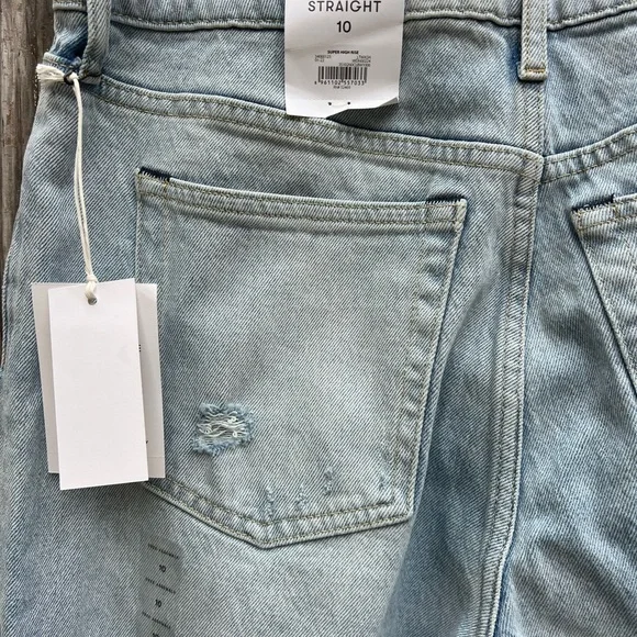FREE ASSEMBLY Super High Rise Straight Jean Light Wash Women’s Jeans 10 - Picture 16 of 16